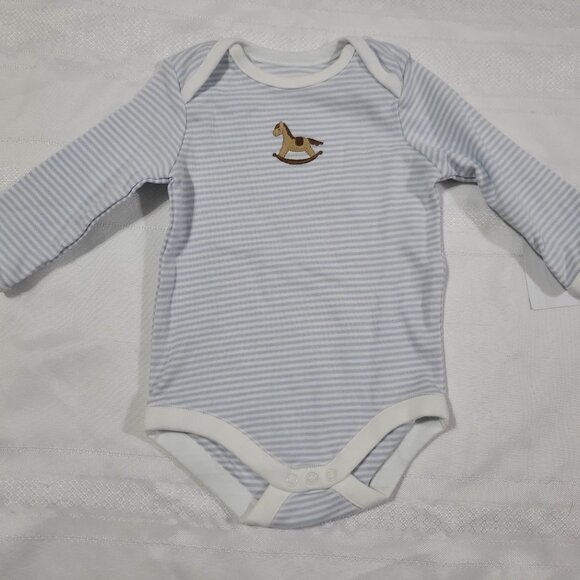 Gymboree Brand New Baby NWT 3-6 month striped rocking horse Bodysuit. Mixed Z33 - Picture 1 of 2
